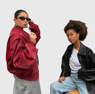 Faye™ - Oversized Kožená Bunda