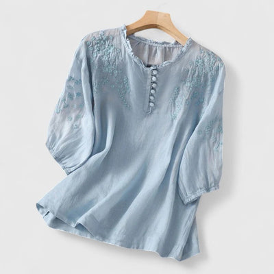 Vasilene | Elegantní blůza s knoflíky vpředu